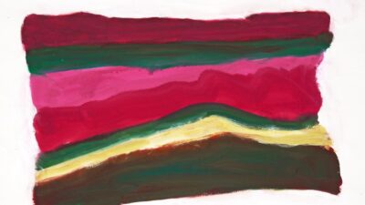 An abstract watercolor painting in layers I called 'Dark colored landscape'. I painted this watercolour work in 2001 on paper.